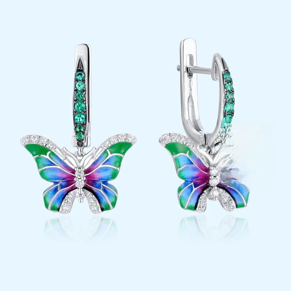 Collier en époxy coloré, bague papillon, boucles d'oreilles peintes en émail pour femmes, ensemble pendentif pour Banquet européen et américain, offre spéciale