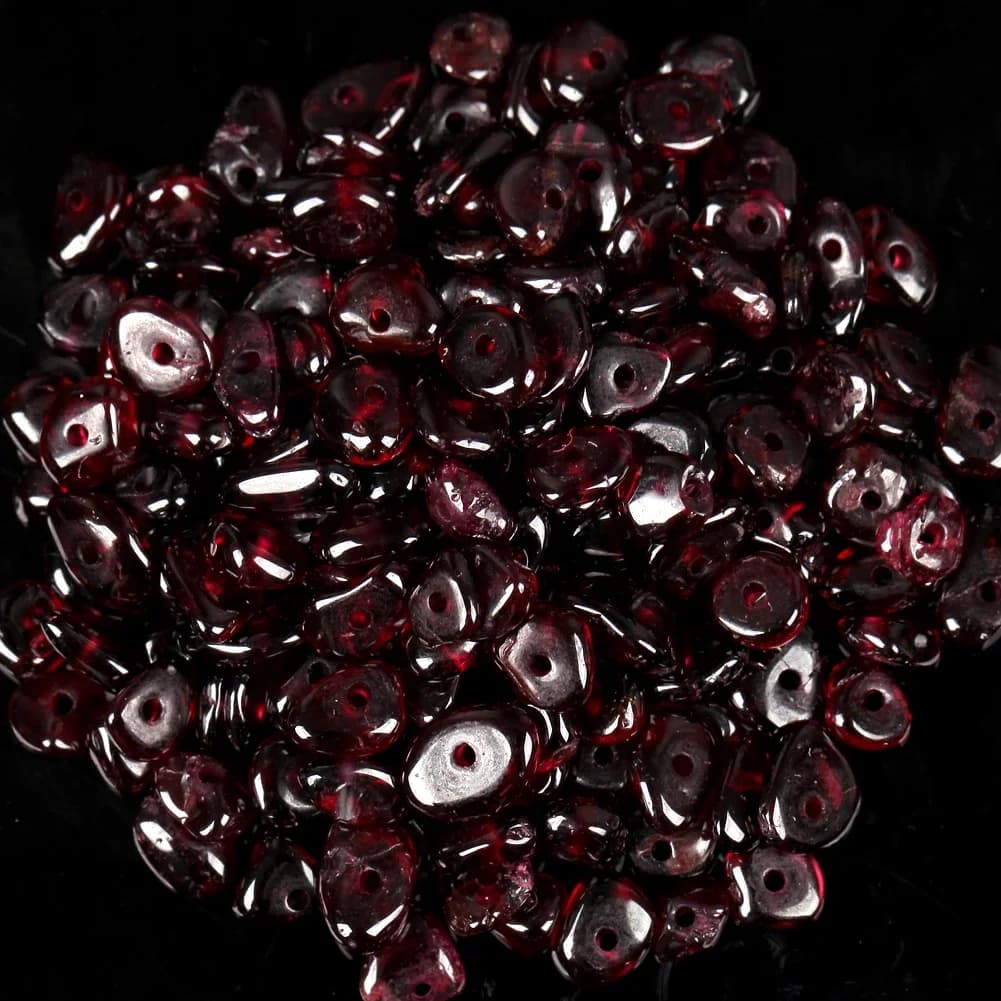 Perles de gravier en pierre de grenat naturelle irrégulière de 16 pouces, pour la fabrication de bijoux, accessoire de collier et de bracelet à bricoler soi-même