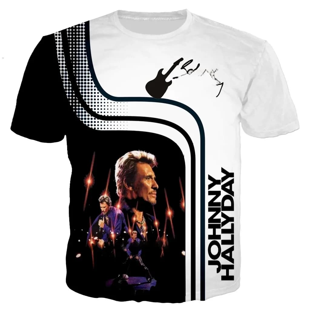 Johnny Hallyday 3D T-shirt imprimé offre spéciale Harajuku Streetwear surdimensionné T-shirt hommes femmes mode décontracté à manches courtes hauts