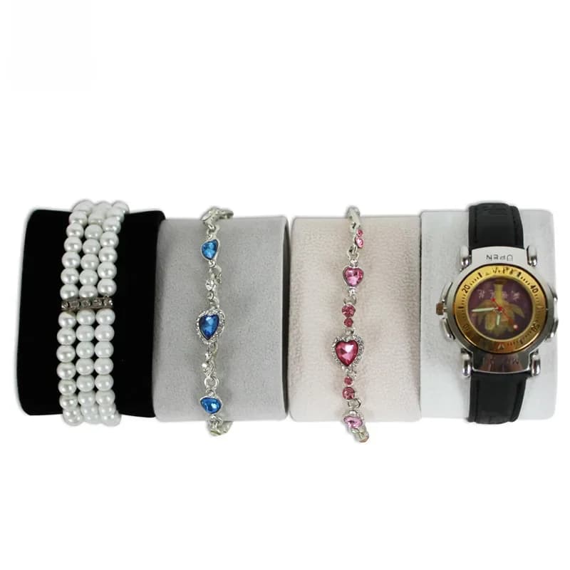 Boîte de rangement de montre en daim noir et blanc, coussin de montre pour étui, boîte de rangement de montre-Bracelet, support de support organisateur