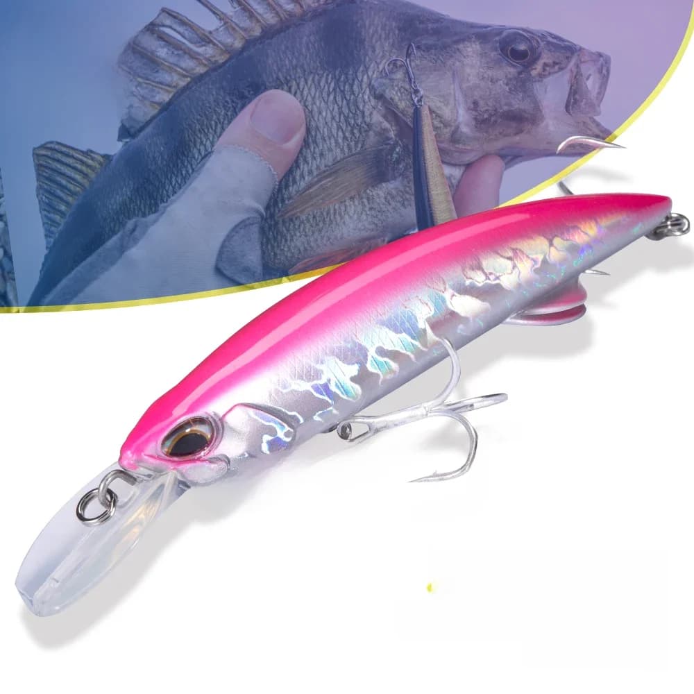D1 Sea Heavy Sinking Minnow Fishing 92mm 49g 110mm 60g Saltwater Wobbler Jigs Big Jerkbaits Swimbait pour la pêche au bar et au thon DT5005
