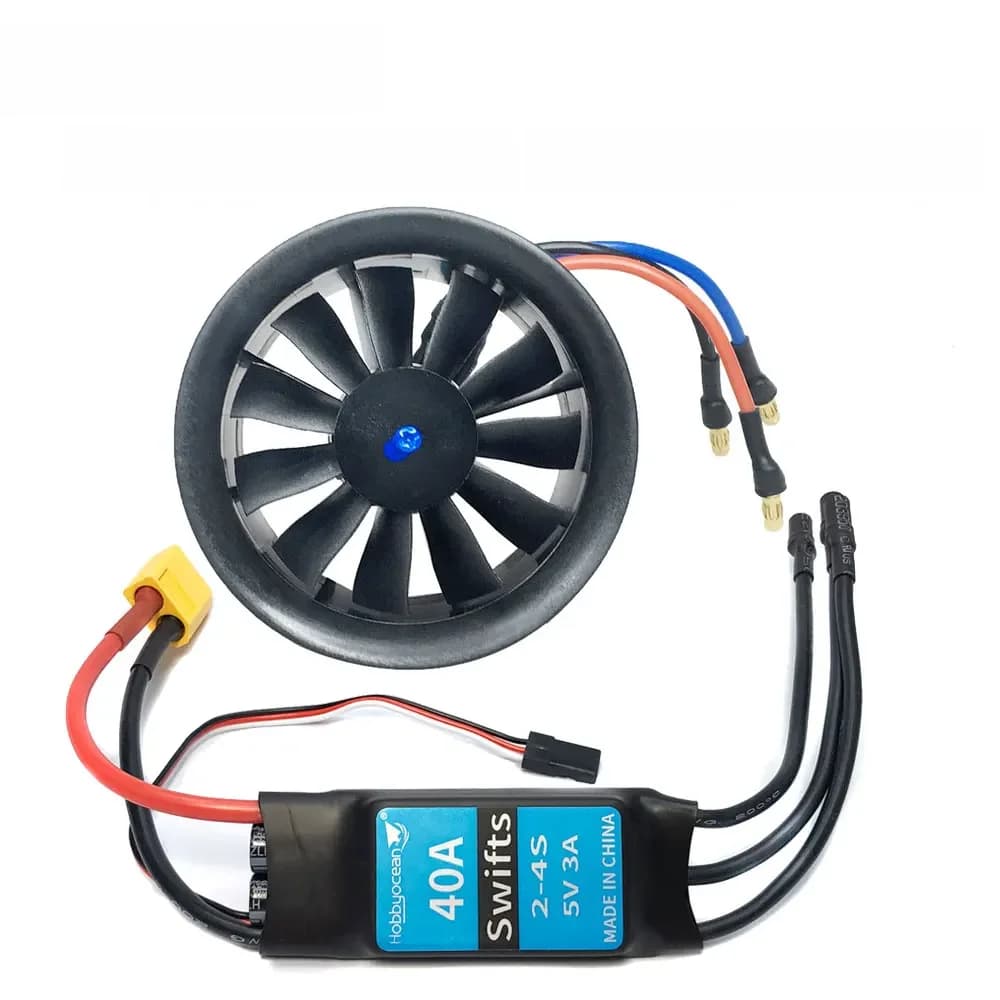 Hobbyocean-Ventilateur de conduit souterrain, avion à jet RC, moteur sans balais, avion souterrain, 4900KV, 4300KV, 11 hélices, 40A, 50A, ESC, 50mm