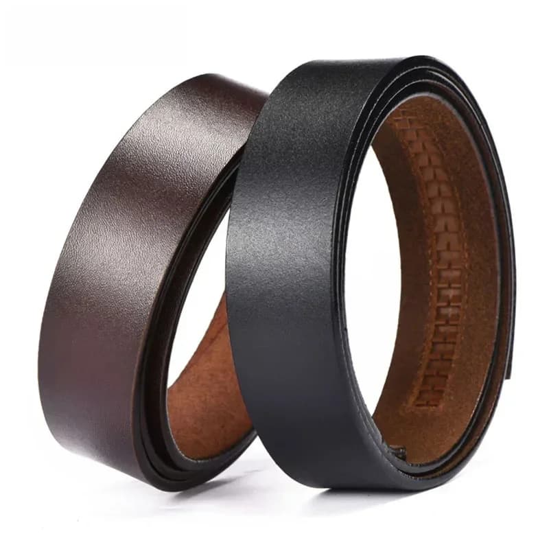 Ceinture en cuir véritable sans boucle pour boucle automatique grande taille 130 140 Cm 150cm ceintures en cuir de vachette corps sans boucle