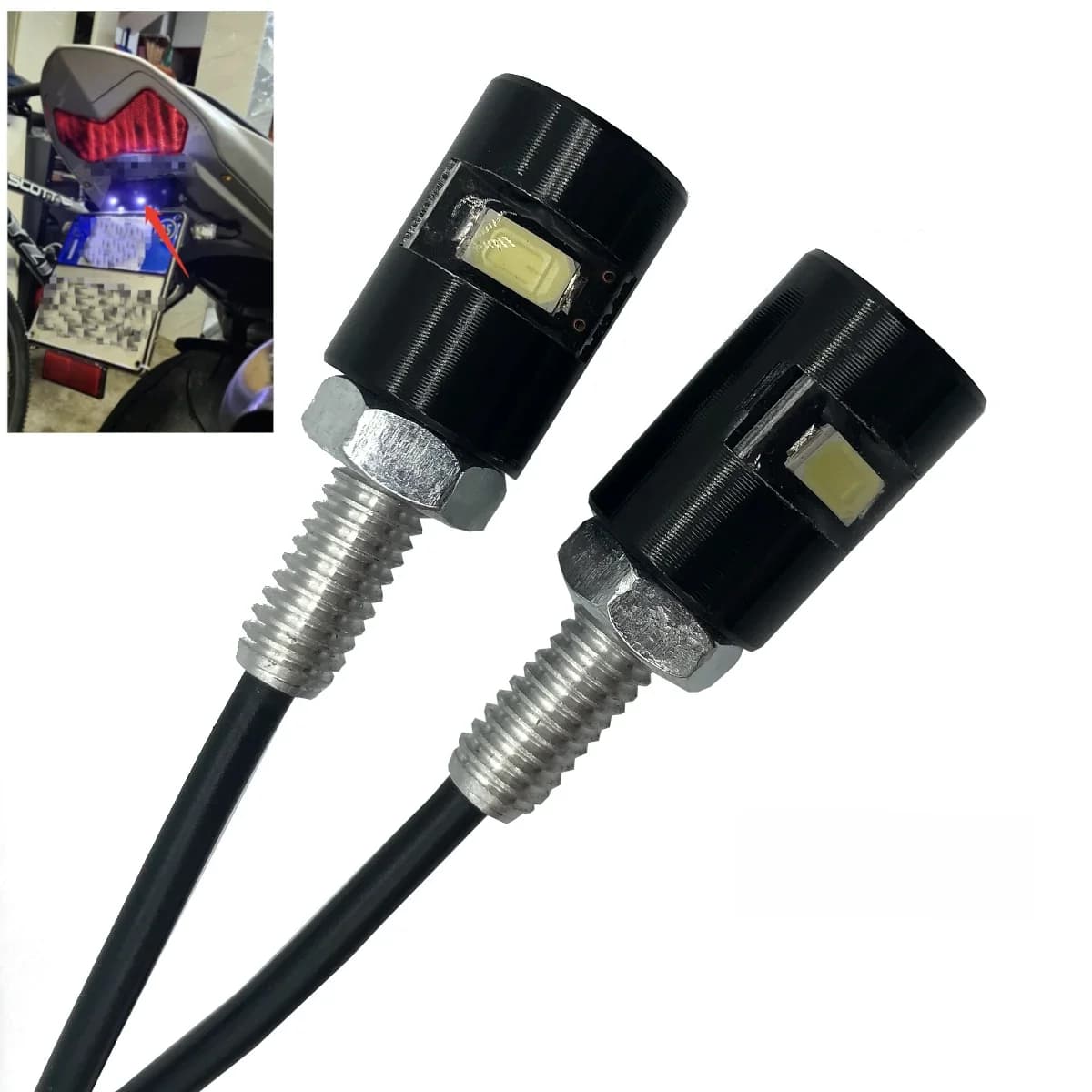 12V 5630 SMD LED voiture moto plaque d'immatriculation lumières lampe Auto queue avant vis boulon ampoules lampes Source de lumière