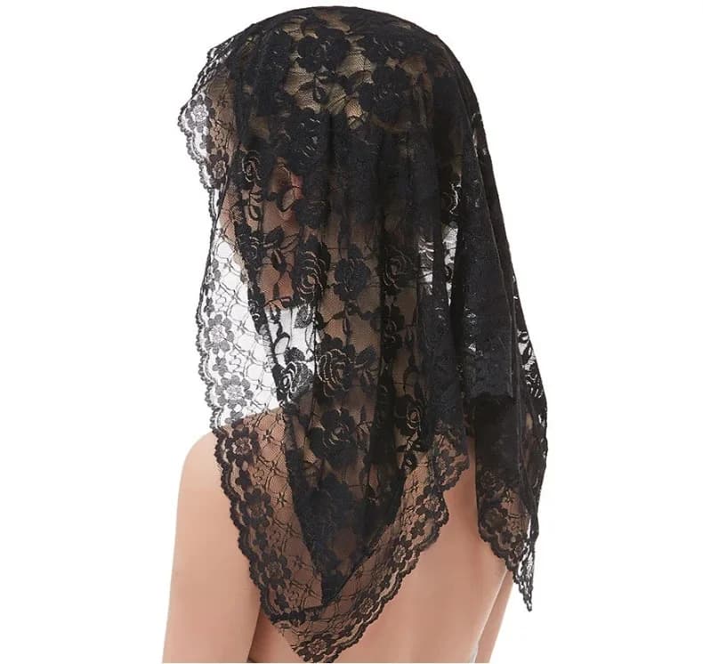 Voile de mariée court en dentelle noire, pour filles à fleurs, accessoires de mariage, 2021