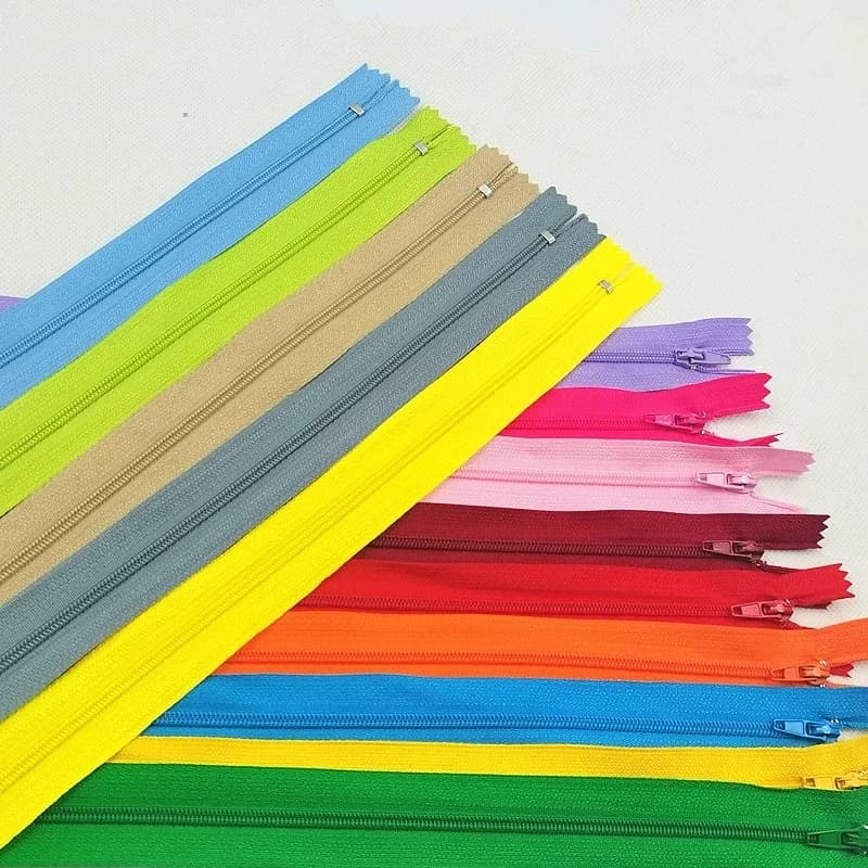 Fermetures à glissière en Nylon 4 pouces-24 pouces (10cm-60cm), 10 pièces, pour artisanat de couture de tailleur, 20 couleurs en vrac