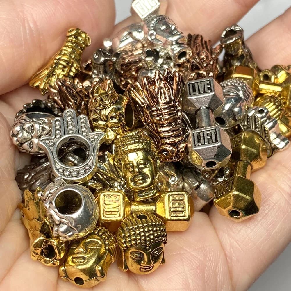 10 pièces Antique Dragon hibou gladiateur bouddha tête de léopard entretoise perles breloque Bracelets à bricoler soi-même perles pour accessoires de fabrication de bijoux