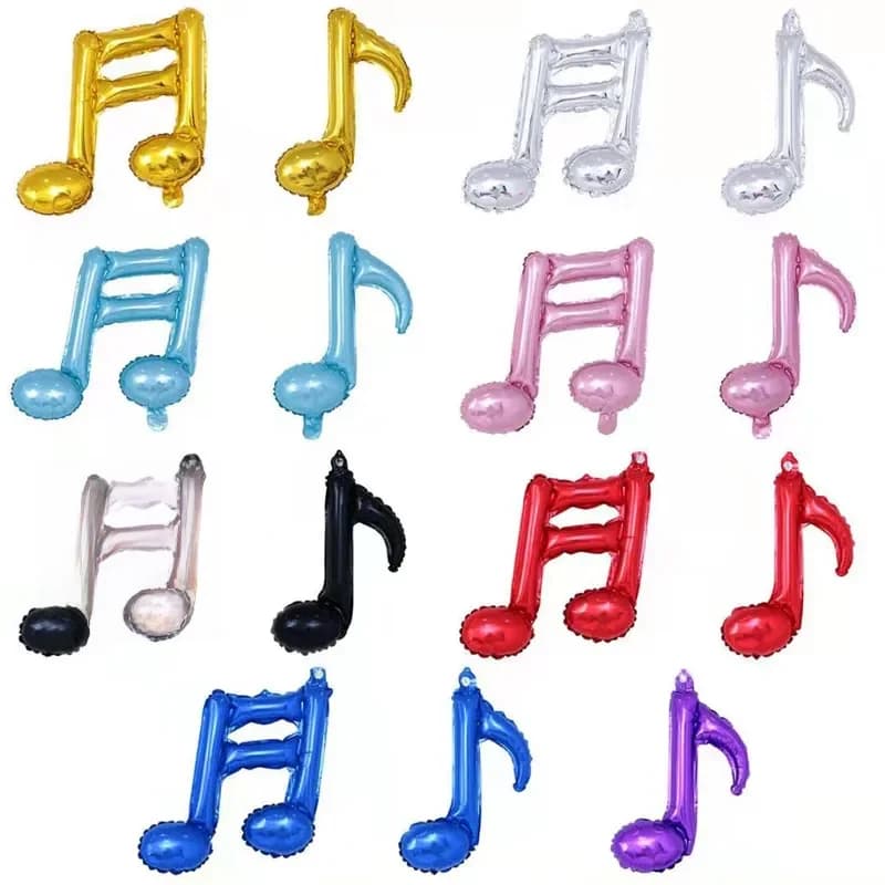 1 pièce note unique double note forme concert décoration robe arrangement de fête note de musique film en aluminium ballon