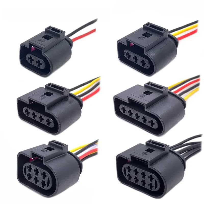 1 ensemble de connecteurs étanches pour bobine d'allumage automobile 3,5 mm à 2, 3, 4, 5, 6, 8, 10 broches, prise femelle pour capteur de klaxon de voiture avec câble 1J0973722