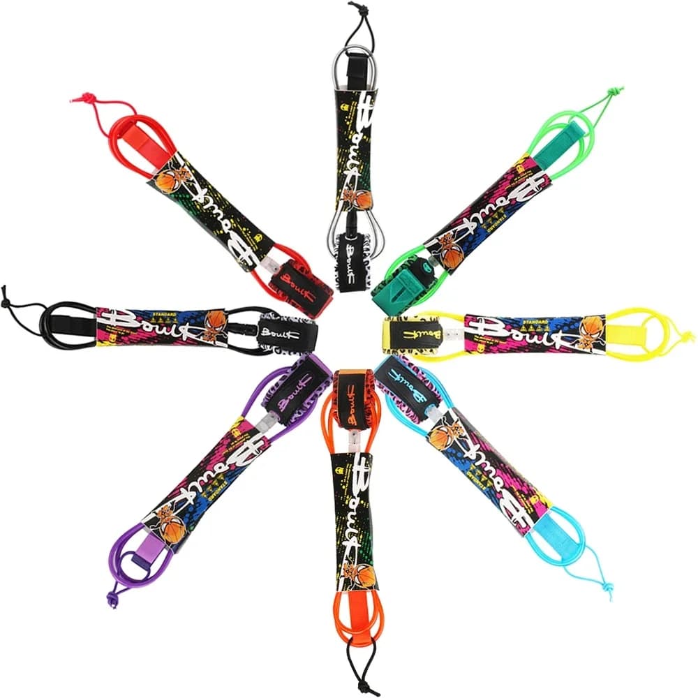 Laisses de surf droites de 12/10/8/6 pieds, ULde jambe de surf SUP de qualité supérieure avec manchette de rinçage pour tous les types de planches de surf