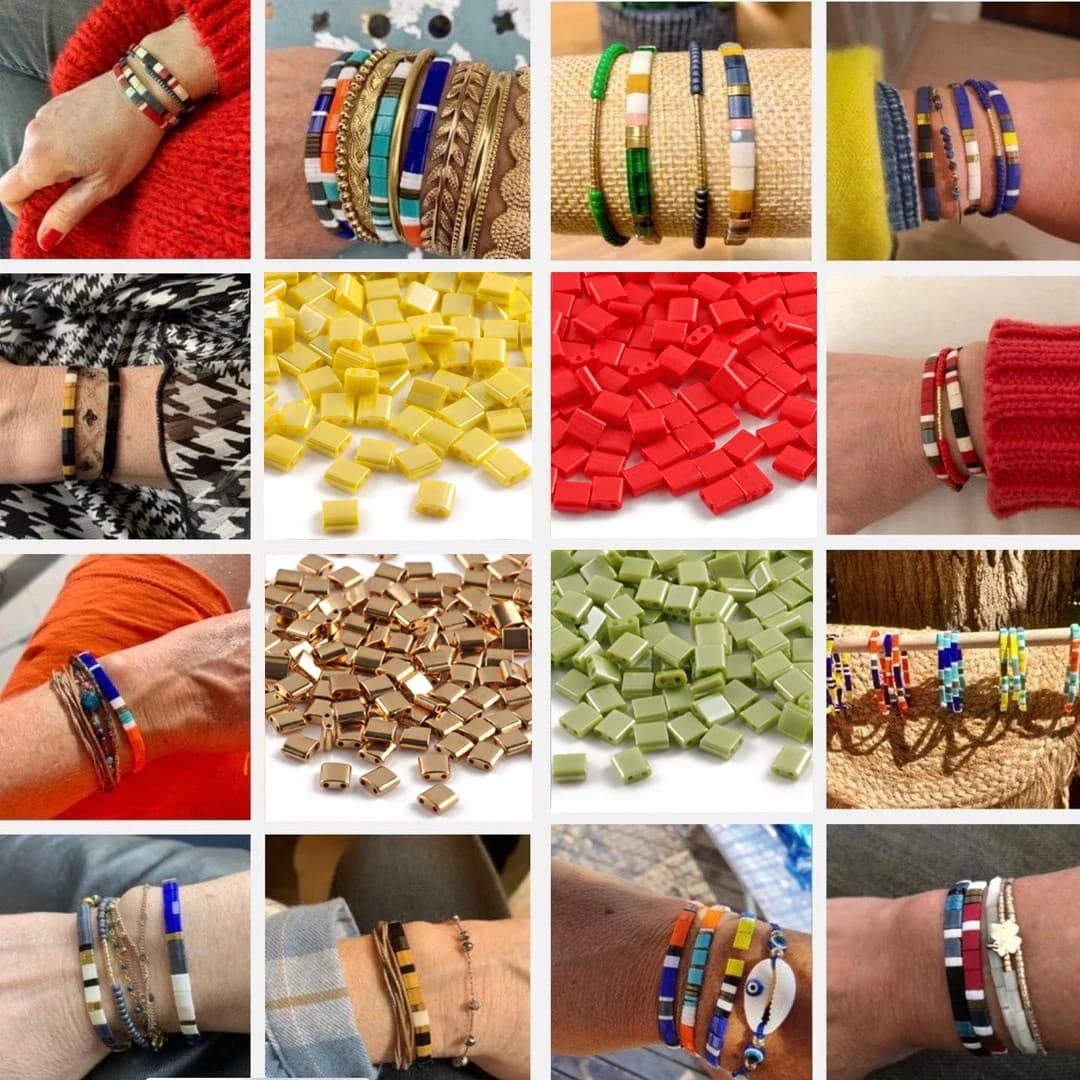 Taidian – perles de rocaille en verre japonais, deux trous, pour la couture, Bracelets de bricolage, bijoux Bohostyle