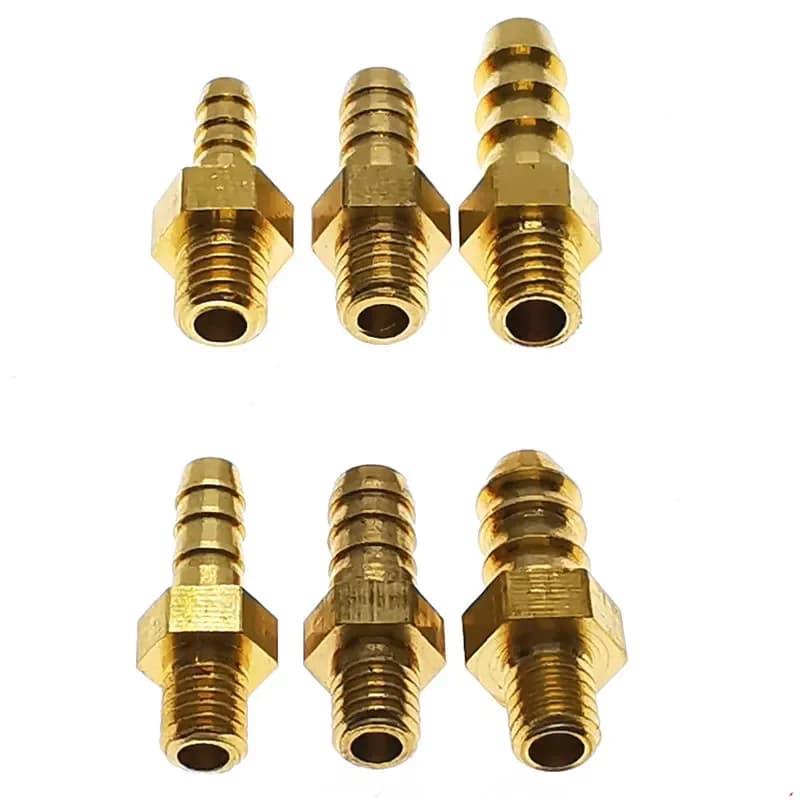 Raccords de tuyaux Mini Wildoda, Meaccelerthread mâle, M5, M6, M8, laiton 4, 5, 6, 8mm, tuyau cannelé, connecteur de tube en cuir