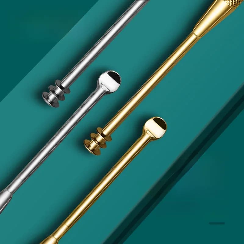 MR.GREEN – cure-oreille à Double extrémité, nettoyage à 360 °, trois anneaux, élimination du cérumen, nettoyeur, cuillère en acier inoxydable, outils de soins