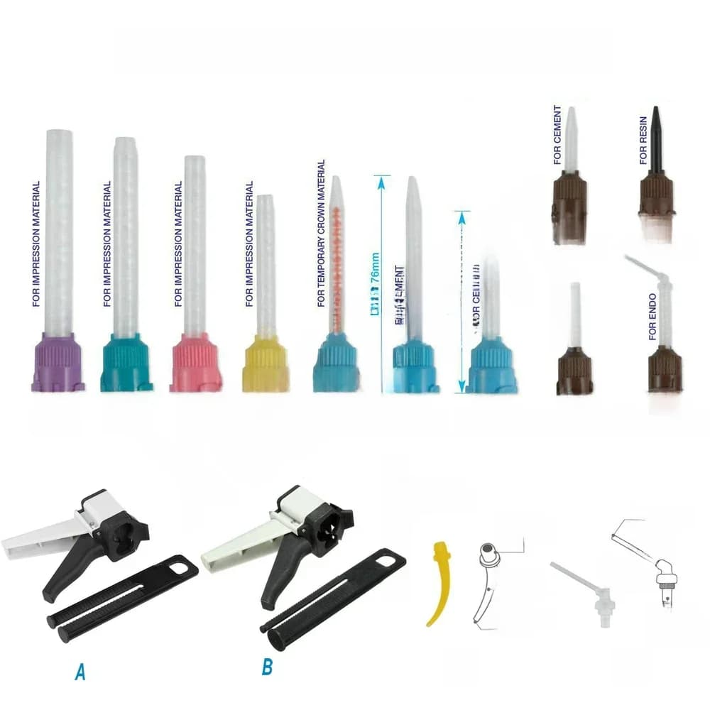 Embouts de mélange d'impression dentaire en Silicone, distributeur temporaire en caoutchouc de Silicone, tête de mélange, outils de dentiste, 50 pièces/paquet
