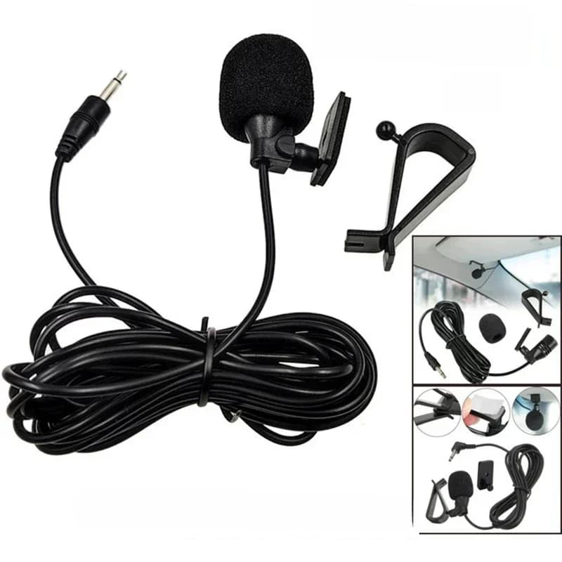 Microphone de voiture Audio Navigation Clip filaire fils externes micros automatiques Radio 3m de Long micro stéréo 3.5mm Mono 2.5mm SM Lotus Jack Plug