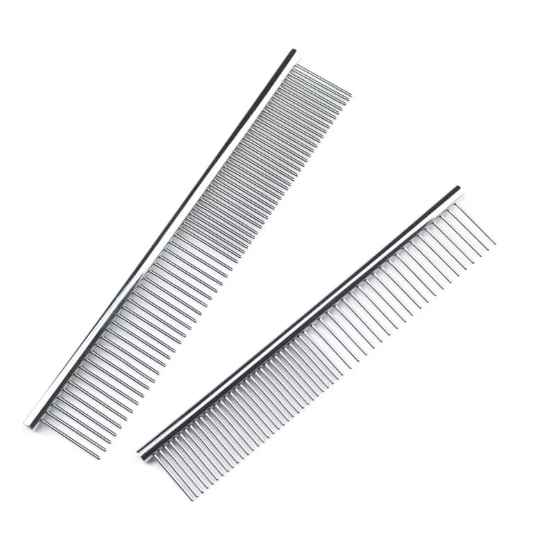 Peigne pour chien en acier inoxydable, brosse d'élimination des poils longs et épais, 16/19cm, peignes de toilettage pour animaux de compagnie, chats et chats, pour chiens Shaggy