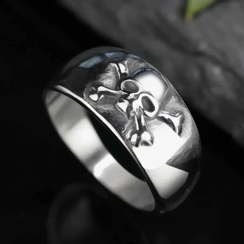 Petit anneau de crâne en acier inoxydable 316L pour homme, Punk Rock poli, livraison directe, bijoux de motard pour petit ami, cadeau créatif, vente en gros