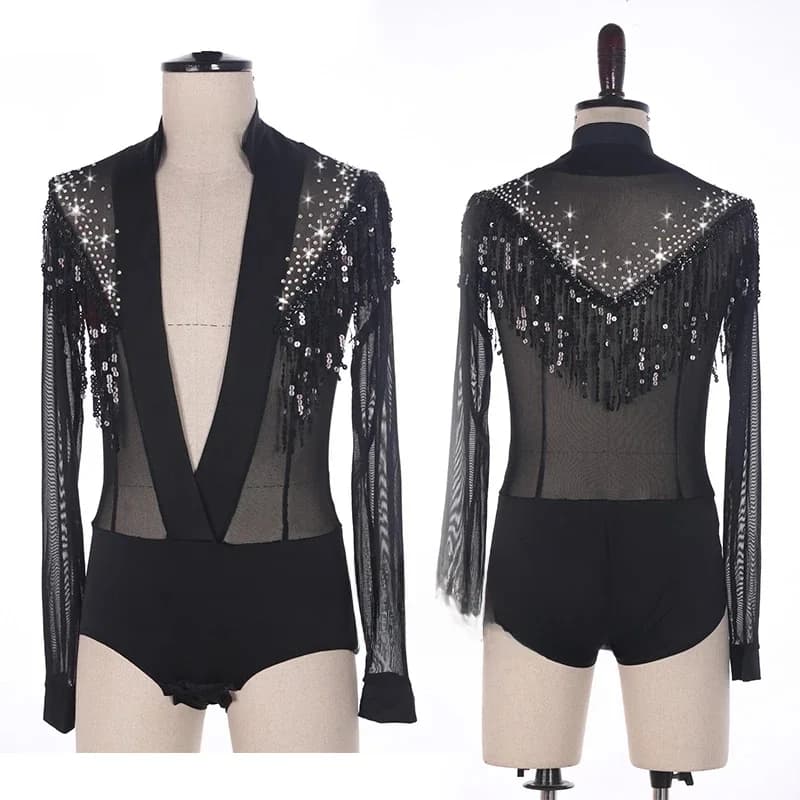 Haut de danse latine pour hommes, vêtements de performance de compétition pour adultes et enfants, vêtements de pratique professionnelle, vêtements de salsa carrés, nouveau