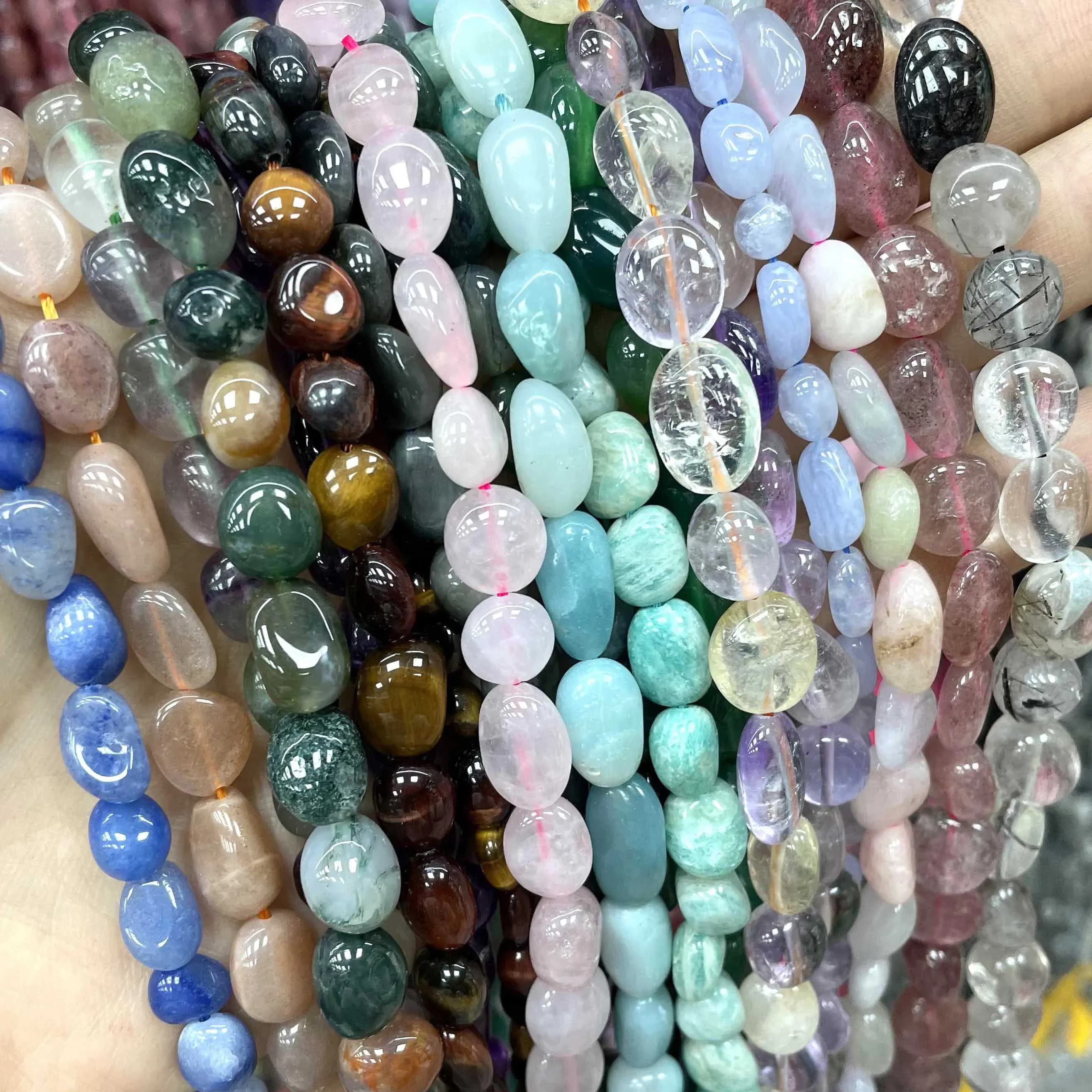 5-10mm pierre naturelle irrégulière Morganite Jades Agates Citrines Amazonite perles de Quartz pour la fabrication de bijoux bracelet à bricoler soi-même clous d'oreille
