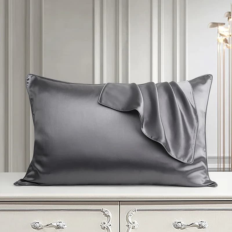 Taie d'oreiller DISANGNI 100% pure soie de mûrier pour les cheveux et la peau, housse d'oreiller en soie naturelle double face, douce et respirante, 1 pièce