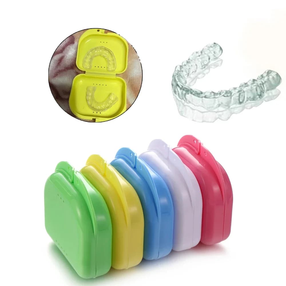 Boîte de rangement pour prothèses dentaires, 10 pièces, plateau de retenue orthodontique dentaire, plateau de couleur, conteneur de dents en plastique, protection des fausses dents