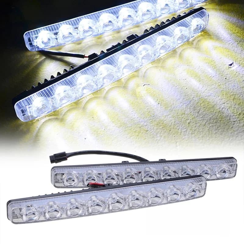 Phare antibrouillard à 9 LED avec boîtier en Aluminium, lumière blanche froide, pour voiture, accessoires d'éclairage, 12V, 6000k, 2 pièces