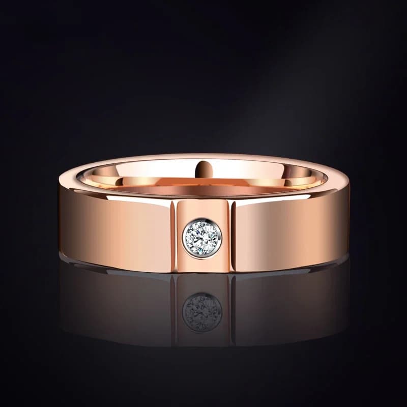 Bagues en tungstène pour hommes et femmes, bandes de mariage de couple simples, moissanite incrustée, bijoux de mode pour hommes, personnalisées