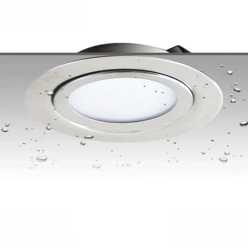 Projecteur IP65 3W 5W 7W DC 12V en acier inoxydable 304, LED à tension de sécurité, ultra-fin, éclairage de cuisine et salle à manger, 14 mm de profondeur