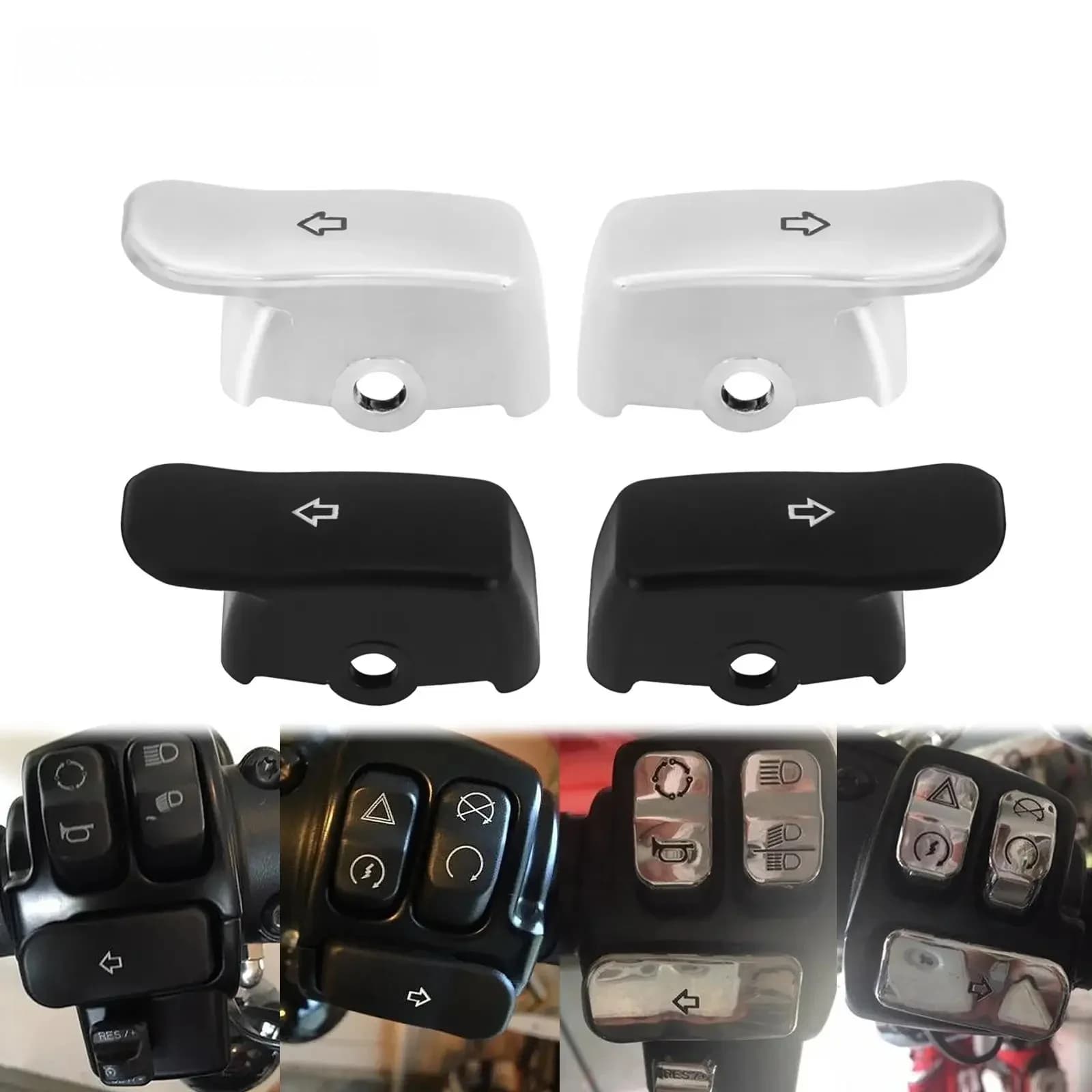 Capuchons d'extension de clignotants de moto, noir et chrome, Harley Sportster XL Heritage Softail Classic FLSTC ocia Fat Bob FXDF, 2 pièces