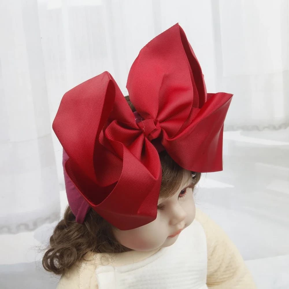 Bandeaux en nylon de 8 pouces avec nœuds pour bébés filles, bandeaux doux en forme de nœud, turbans, accessoires pour cheveux de bébé, coiffes pour enfants
