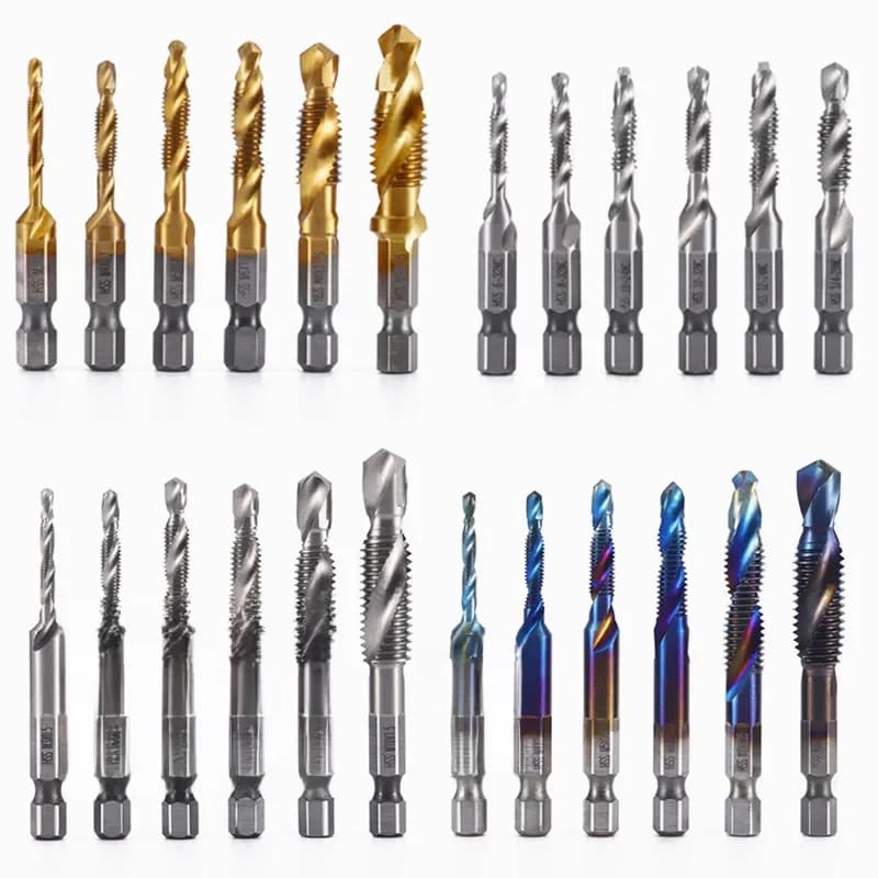 Perceuse à taraud plaquée titane, tige hexagonale, filetage HSS, mèches MeaccelerTap, composé de machine à vis M3 figuré, M5, M6, M8, M10, outils à main
