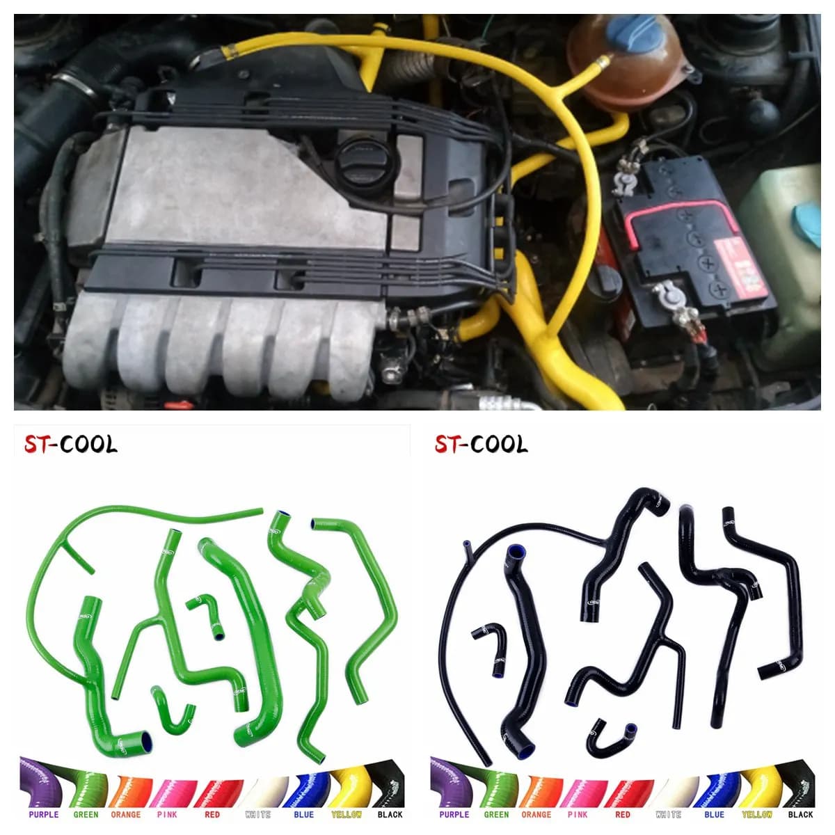 Pour VW Golf VR6 Jetta A3 MK3 Vento 1994-1998, pour Volkswagen LHD 1995 1996 1997, kit de 7 tuyaux de refroidissement de radiateur en silicone