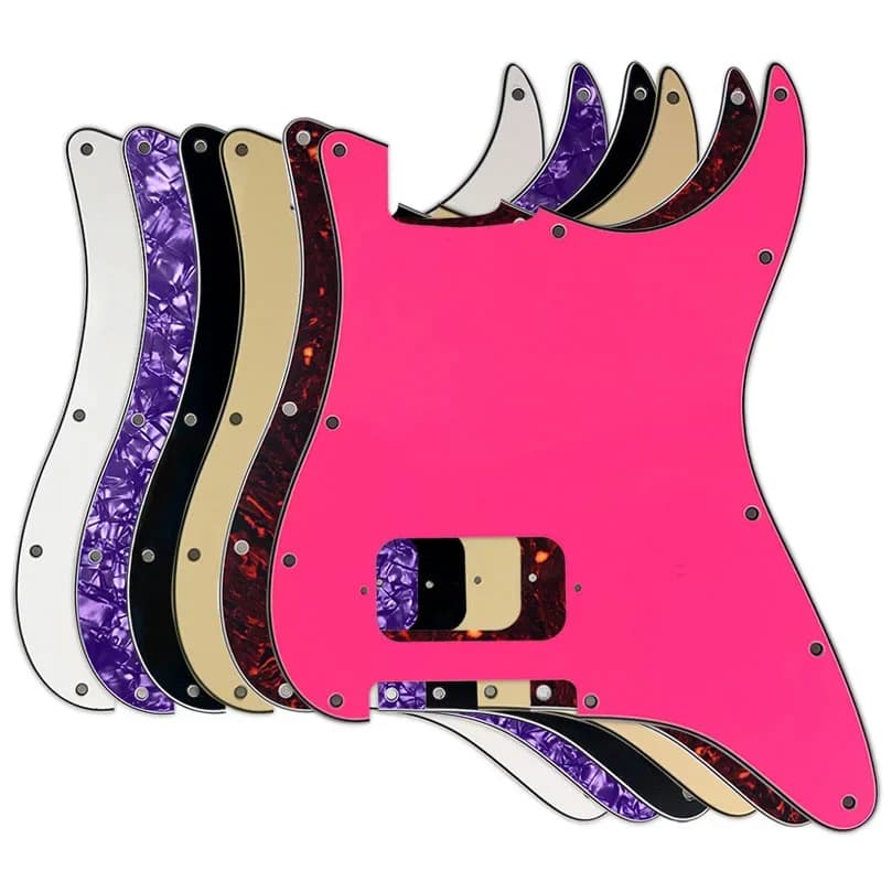 Pleroo pièces personnalisées 11 trous de vis Pickguards costume pour Fender Tom Delonge Strat guitare US St pont Humbucker pas de trous de contrôle