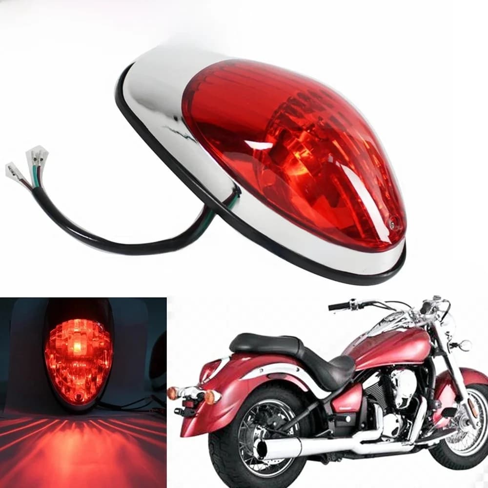 Feu de frein arrière de moto 12V, feu arrière pour Honda Shadow Aero Kawasaki Vulcan Yamaha v-star Suzuki Boulevard