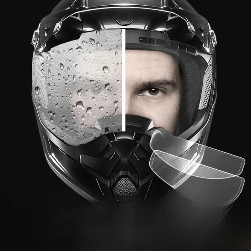 Film Anti-buée universel pour casque de moto et Film imperméable à la pluie, autocollant de revêtement Nano, accessoires pour casque