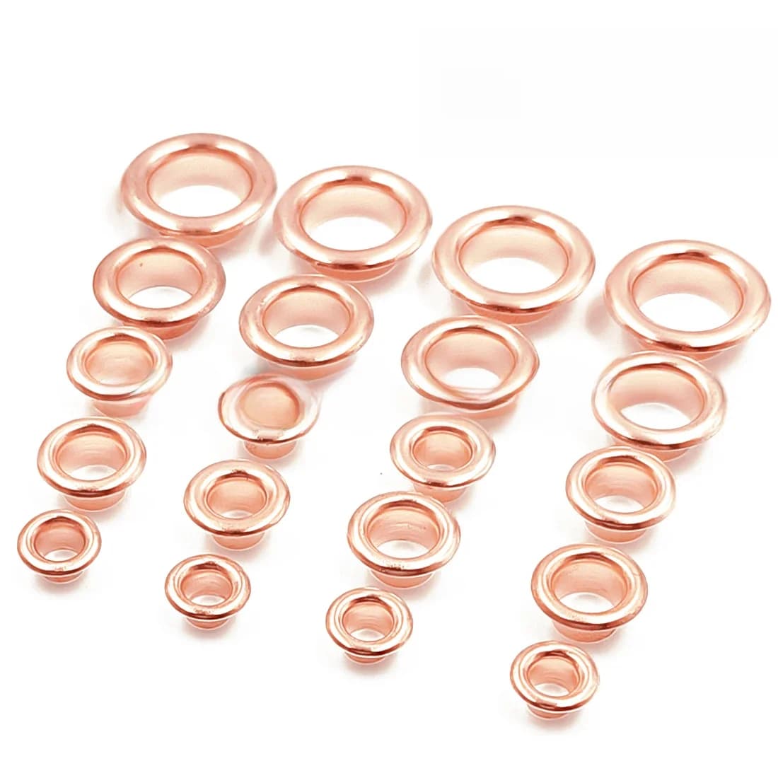 Oeillets métalliques avec trou de couleur or Rose, 100 pièces, avec rondelle, pour bricolage, accessoires d'artisanat du cuir, chaussures, ceinture, casquette, sac, étiquettes pour vêtements