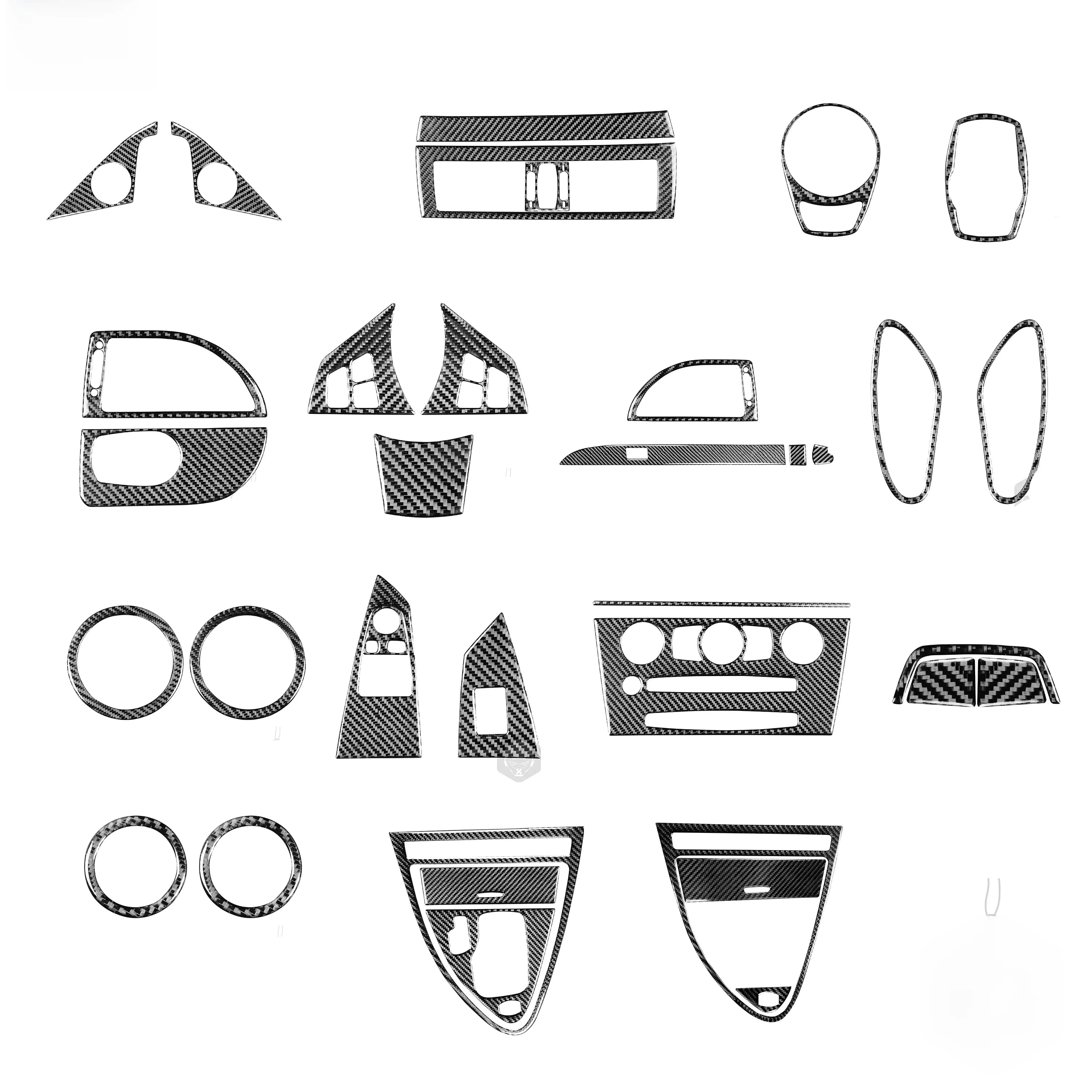 Autocollant en fibre de carbone pour BMW Série 6, panneau de changement de vitesse, sortie d'air, bouton d'éclairage de sauna, accessoires intérieurs de voiture, M6, E63, E64, 2004-2010