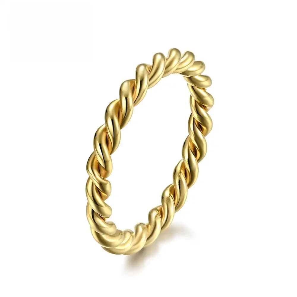 Bagues torsadées en acier inoxydable pour hommes et femmes, petit noir de 3mm d'épaisseur, couleur or Rose, bijoux à la mode, taille américaine 7 8 9 10 11 12