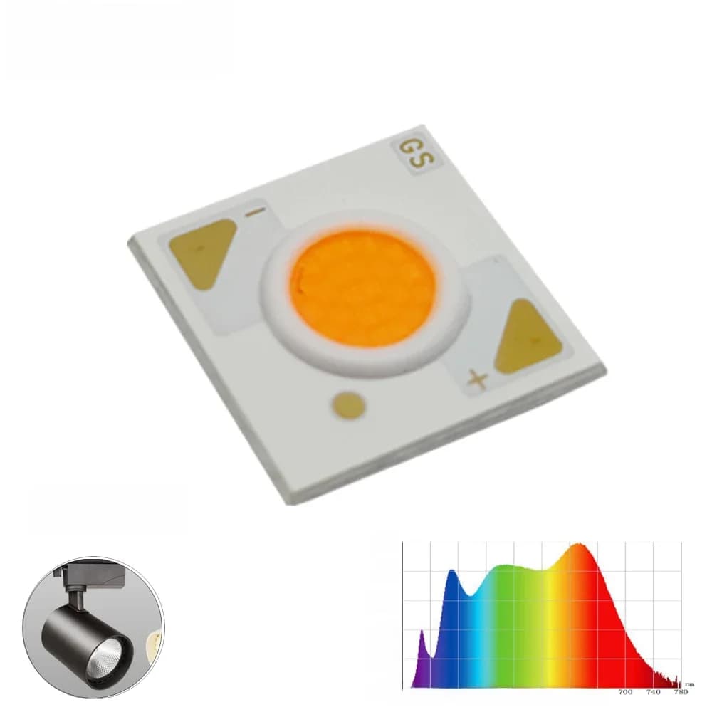 20pc LED COB à spectre complet 3W 5W 7W 10W 12W Ra 97 36V 130LM/W 1304-7.5MM 3000-4000-5000K toutes les sources de lumière solaire de jeu de couleurs