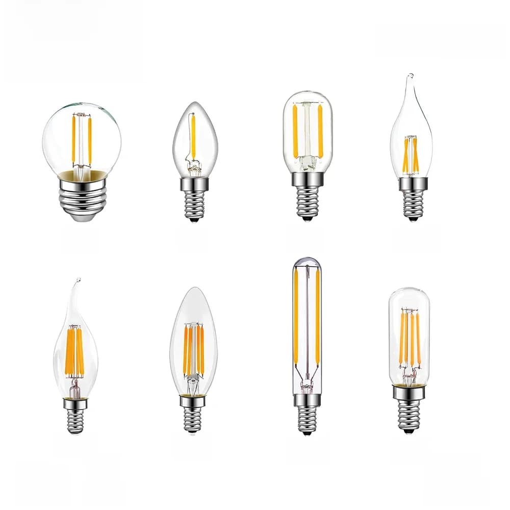 Ampoules à filament Edison Hcnew E14 LED 220V E12 Dimmable C7 C35 T20 G40 4W 6W pour veilleuse, lustre, lampe à sel et lampe à lave – Remplace l'ampoule