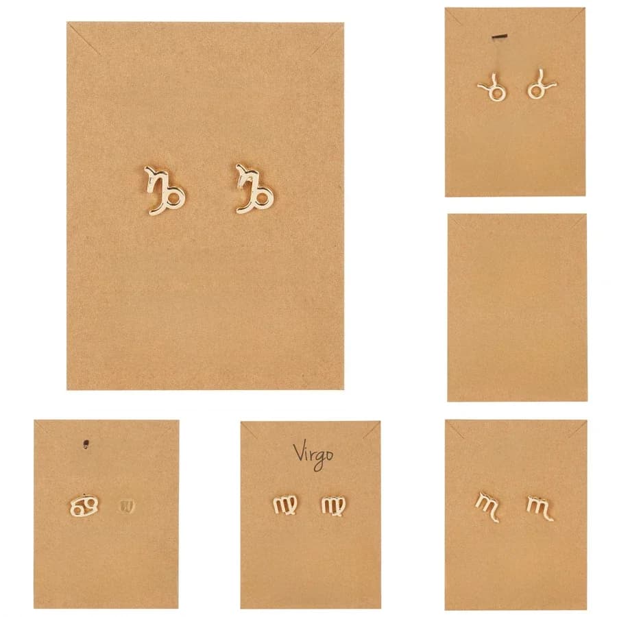 12 Constellation symbole boucles d'oreilles signe du zodiaque bijoux cadeau pour les femmes astrologie scorpion lion bélier boucles d'oreilles