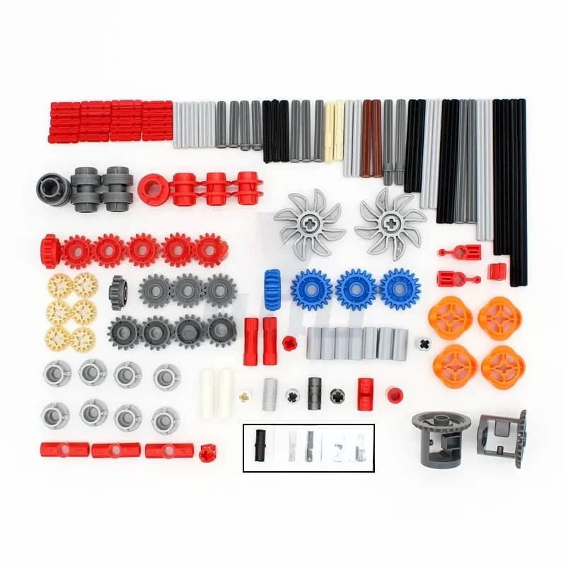 MOC – blocs de construction de série d'engrenages de Transmission, pièces de haute technologie, accessoires en vrac, connecteur d'axe d'engrenage, briques, jouets, 181 pièces