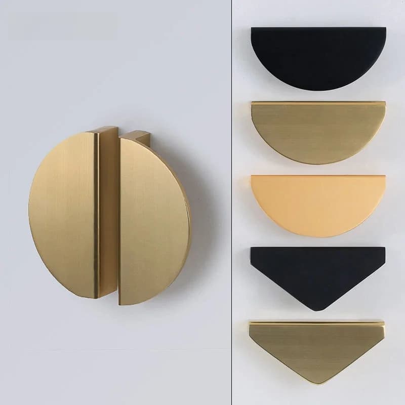 LSTABAN Demi-cercle américain moderne poignée d'armoire intégrée bouton de tiroir carré matériel meubles accessoires poignées de porte