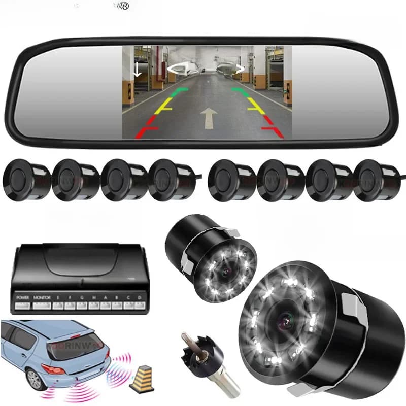 Koorinwoo-Capteur de stationnement pour voiture ParkStapCar, caméra avant SACHD, écran de distance arrière, détecteur d'image, système de stationnement, 8 radar