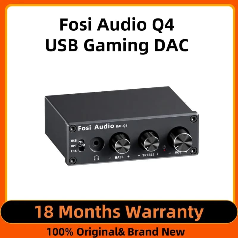 Fosi Audio Q4 Mini stéréo USB Gaming DAC et amplificateur de casque adaptateur de convertisseur Audio pour maison/ordinateur de bureau alimenté/haut-parleurs actifs