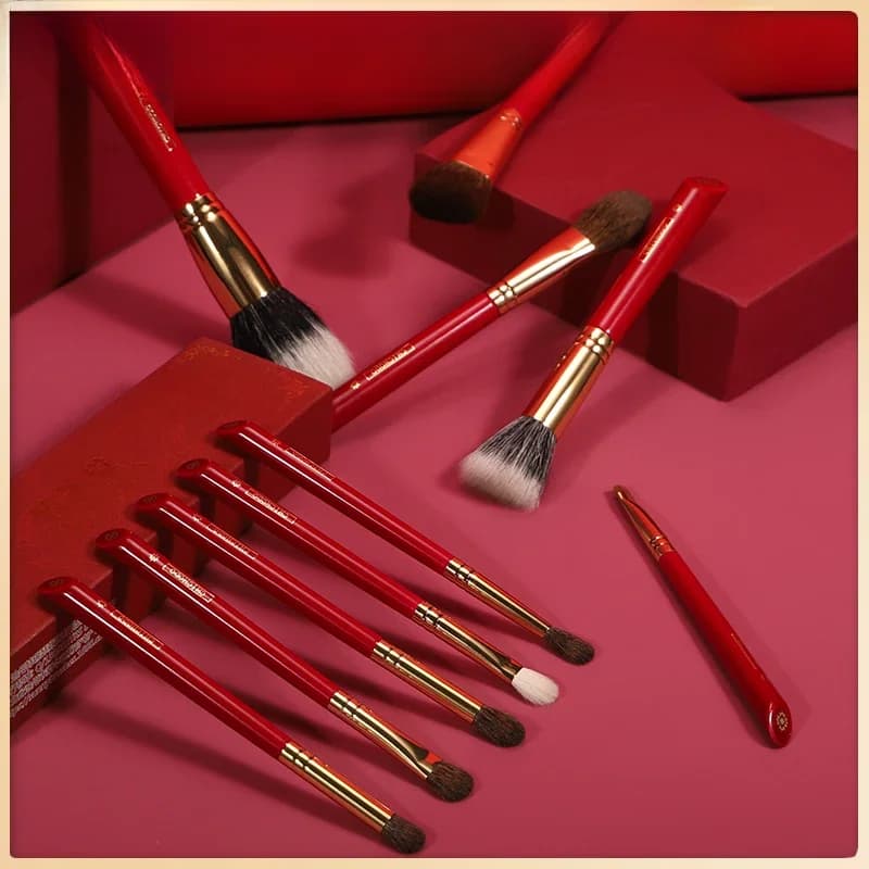 CHICBathroom-Ensemble de pinceaux de maquillage DO, série Red Rose luxueuse, pinceaux en poils d'animaux, pinceau cosmétique, outil de maquillage, stylo de beauté en cheveux naturels, 20 pièces