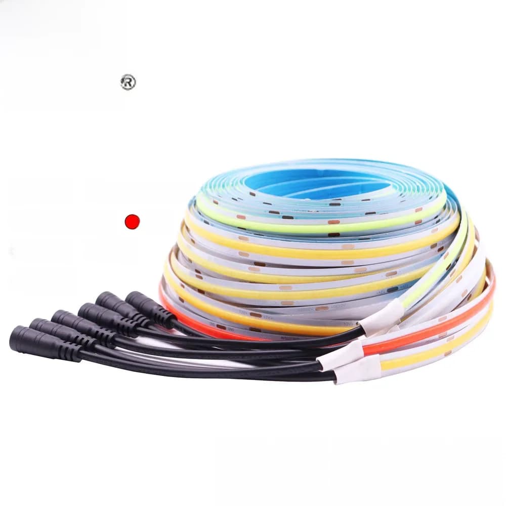 Bande lumineuse LED COB FOB 480 LED s/m 528 LED s/m, barre lumineuse douce et Flexible, blanc chaud et froid pour éclairage décoratif 3000K 4000K 6000K DC12V/24V