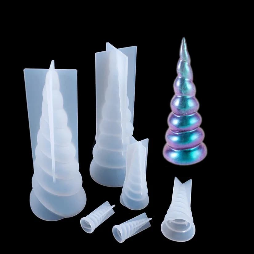 Moule en silicone en forme de corne de licorne pour résine, fondant, décoration de gâteaux, outil de moulage, accessoires de pâtisserie