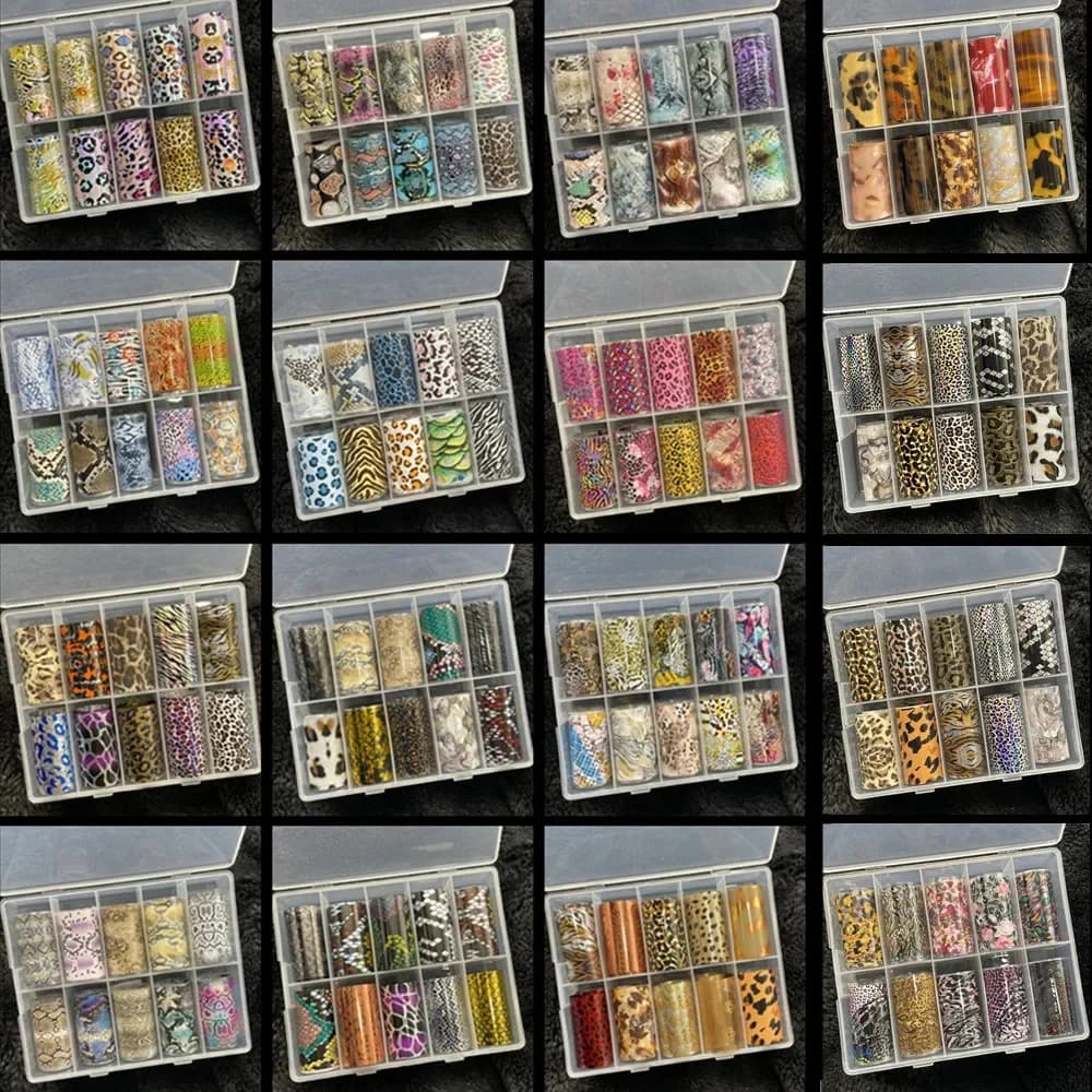 Feuilles d'ongles en forme d'animaux, 100 motifs, pour transfert de papier, autocollants, curseurs, enveloppes adhésives pour ongles, bricolage, décorations pour Nail Art en marbre et eau