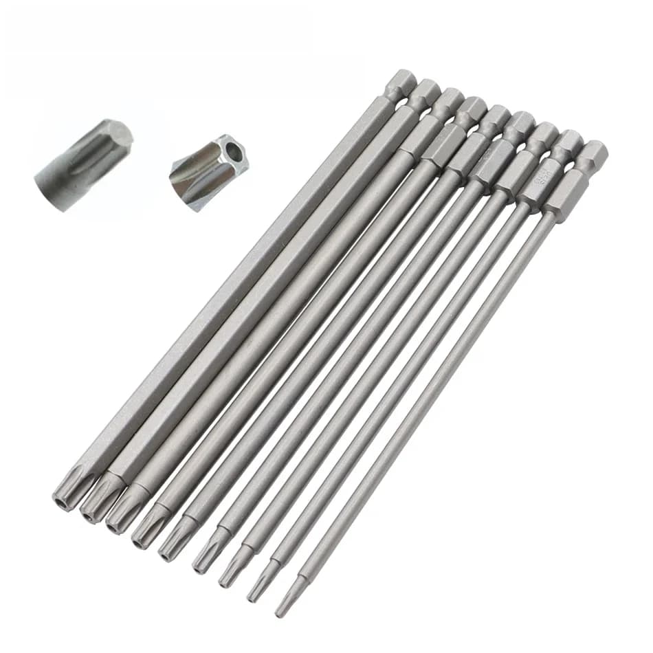 Jeu d'embouts de tournevis Torx magnétiques 50mm-200mm T6-T45, tête de tournevis électrique T10, T15, T20, T25, T27, T30 T35 T45, 8 pièces/12 pièces